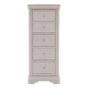 Macon Wooden Chest Of 5 Drawers In Taupe