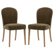 Hyeres Moss Green Fabric Dining Chairs In Pair