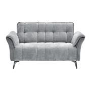 Agios Fabric 2 Seater Sofa In Grey With Black Chromed Legs