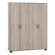 Oxnard Wooden Wardrobe With 4 Doors In Light Oak