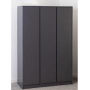 Mcgowen Wooden Wardrobe With 3 Doors In Grey