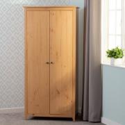 Ocala Wooden Wardrobe With 2 Doors In Antique Pine