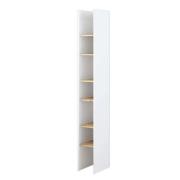 Cyan Wooden Bookcase Narrow With 6 Shelves In White