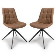 Captiva Tan Faux Leather Dining Chairs In Pair