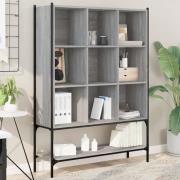 Edisto Wooden Bookcase With 9 Shelves In Grey Sonoma Oak