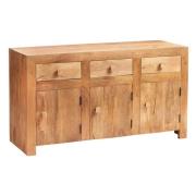 Tivat Mango Wood Sideboard 3 Doors 3 Drawers In Light Mahogany