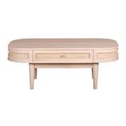 Varese Cane And Mango Wood Coffee Table With 1 Drawer In Oak