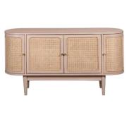 Varese Cane And Mango Wood Sideboard With 4 Doors In Oak