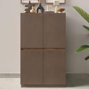 Flores Wooden Highboard With 4 Doors In Bronze And Dark Oak