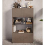 Flores Wooden Display Cabinet 2 Doors In Bronze And Dark Oak