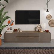 Flores Wooden TV Stand 2 Doors 2 Drawers In Bronze And Dark Oak