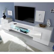 Nevaeh White High Gloss TV Stand With 2 Doors And LED Lights