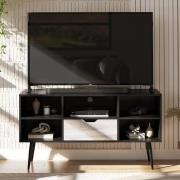 Carson Wooden TV Stand With 1 Drawer In Black Oak