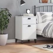 Hove Wooden Bedside Cabinet With 1 Door 1 Drawers In White