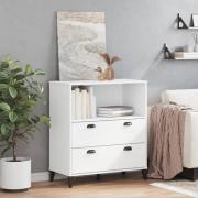 Widnes Wooden Bookcase With 2 Drawers In White