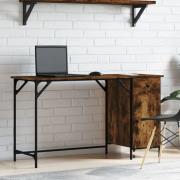 Crewe Wooden Laptop Desk With 1 Door In Smoked Oak