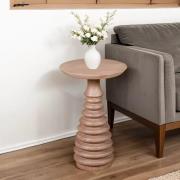 Venice Cane And Mango Wood Side Table In Natural