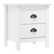 Kendal Wooden Bedside Cabinet With 2 Drawers In White