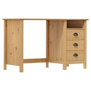 Kendal Wooden Laptop Desk With 3 Drawers In Brown