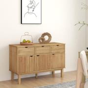 Harrow Wooden Sideboard With 3 Doors 3 Drawers In Brown