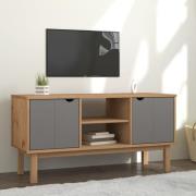 Harrow Wooden TV Stand With 2 Doors In Grey Brown