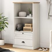 Vidor Wooden Bookcase With 2 Drawers In White Brown