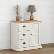 Vidor Wooden Sideboard With 1 Door 3 Drawers In White Brown