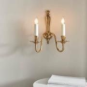 Asquith Twin Wall Light In Brass