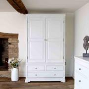 Sarnia Wooden Wardrobe With 2 Doors 3 Drawers In White