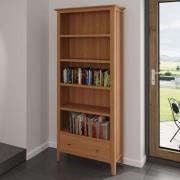 Nassau Wooden Bookcase With 1 Drawer In Natural Oak