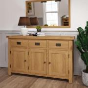 Concan Wooden Sideboard With 3 Doors 3 Drawers In Oak