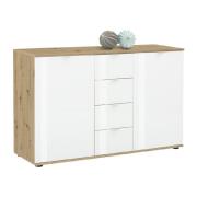 Palmer Wooden Sideboard With White Gloss Fronts In Pine