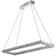 Clover Clear Glass Pendant Light Rectangular In Chrome