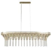 Gemma 8 Light Clear Crystal Bar Pendant Light In Satin Brass