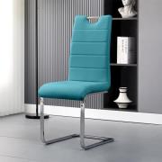 Petra Faux Leather Dining Chair In Teal