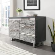 Melange Sydney Small Sideboard With 1 Door 3 Drawer In Grey