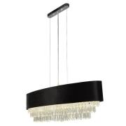 Glamour 8 Light Clear Crystal Pendant Light In Black Velvet