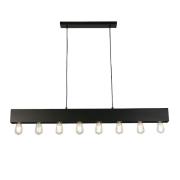 Piano 8 Light Diner Bar Ceiling Pendant Light In Matt Black