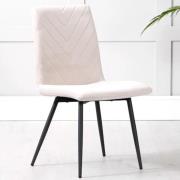 Casey Velvet Dining Chair With Metal Legs In Taupe