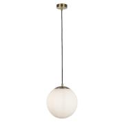 Atom Opal Glass Shade Ceiling Pendant Light In Satin Brass