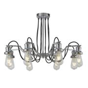 Olivia 8 Light Black Braided Cable Pendant Light In Chrome