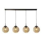 Punch 4 Light Champagne Glass Bar Pendant Light In Black