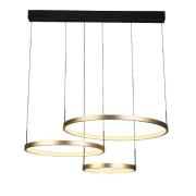 Grace 3 Ring Pendant Light In Gold And Black