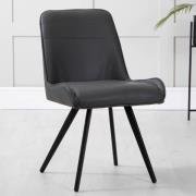 Beloit PU Leather Dining Chair With Metal Legs In Grey