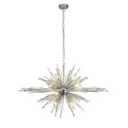 Starburst 8 Light Glass Ceiling Pendant Light In Chrome