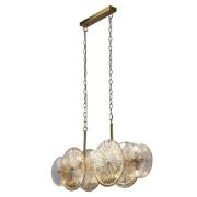 Wagon 10 Light Clear Amber Glass Bar Pendant Light In Bronze