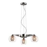 Cannonbury 3 Light Clear Glass Shade Pendant Light In Copper