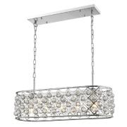 Brent 5 Light Crystal Droplets Pendant Light In Chrome