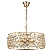 Brent 6 Light Crystal Droplets Pendant Light In Gold