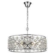 Brent 6 Light Crystal Droplets Pendant Light In Chrome